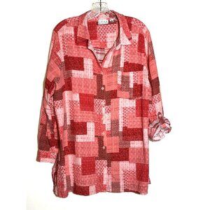 Joan‎ Rivers Button Up Tunic Long Or 3/4 Sleeve Woman Size XL